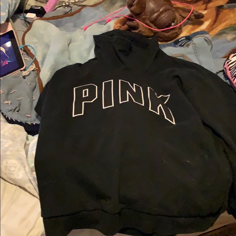 Pink turtle neck hoodie large